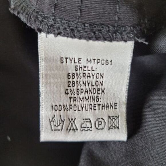 Abbeline Leggings Black Leggings with Faux Leather Side Panel High Quality Sz M - Picture 7 of 7